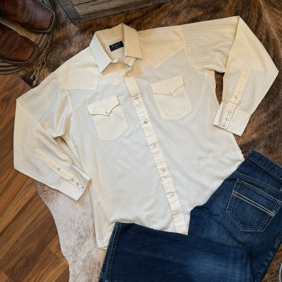 Rare Vintage 1980s Ruddock Bros Pearl Snap Men's Western Shirt – XLarge - Picture 6 of 7